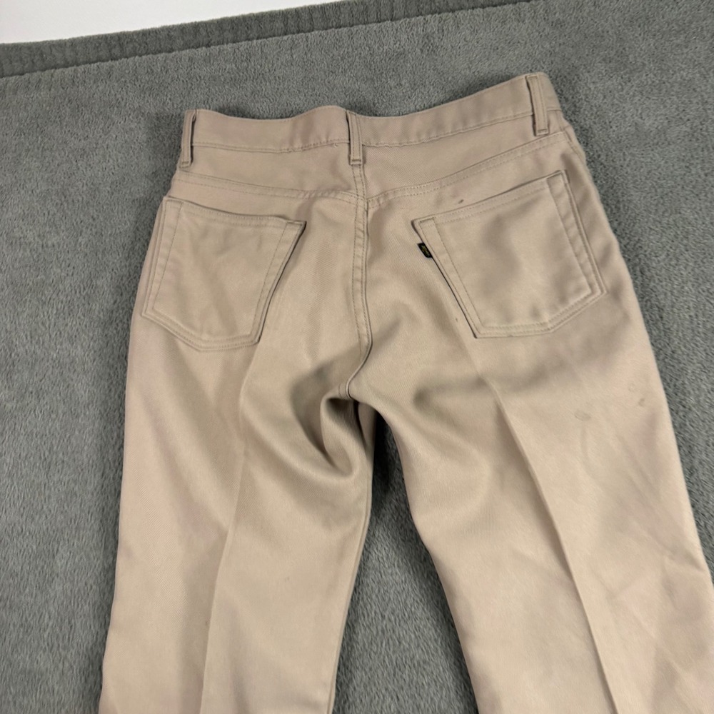 Levis 517 Boot Cut Sta-Prest Tan Beige Polyester Trousers Mens 34x29